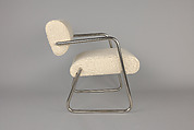 Armchair, Eileen Gray (Irish, Enniscorthy 1879–1976 Paris), Chrome-plated tubular steel with white cotton fabric