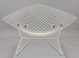 "Diamond" Chair, Harry Bertoia  American, born Italy, Steel wire, plastic, rubber