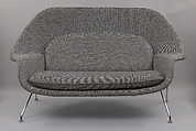 No. 73, "Womb" Sofa, Eero Saarinen  American, born Finland, Chrome-plated steel, molded fiberglass, foam rubber, modern wool-blend upholstery