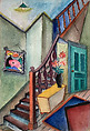The Hall, Alfred Levitt American, Watercolor, opaque watercolor, and pen and black ink on paper