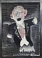 Night Visitor, Max Coyer American, Paint stick on paper