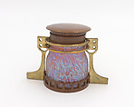 Mounted vase, Loetz  Austrian, Glass, copper, brass, Austrian