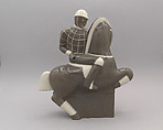 Polo player & mallet, Waylande Gregory American, Glazed ceramic