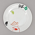 "Renaissance" Dinner Plate, Ettore Sottsass Italian, born Austria, Porcelain