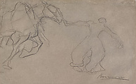 Man Leading a Horse (recto); Study of a Man (verso), Umberto Boccioni (Italian, Reggio 1882–1916 Sorte), Graphite on paper