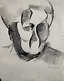 Head of the Artist's Mother, Umberto Boccioni  Italian, Pen and black ink and wash and graphite on paper