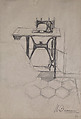 Study for "The Story of a Seamstress": Sewing Machine, Umberto Boccioni  Italian, Graphite on paper