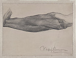 Study of a Man's Forearm (recto); Study of Extended Arms with Hands Clasped (verso), Umberto Boccioni (Italian, Reggio 1882–1916 Sorte), Graphite on paper