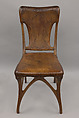 Side chair, Eugène Gaillard (French, Paris 1862–1933 Paris), Walnut, leather, brass nails