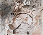 Trapeze Artists, Tulio Diaz Venezuelan, Black and brown inks on paper