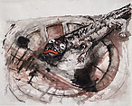 The Dragon, Tulio Diaz Venezuelan, Red and black inks and watercolor on paper