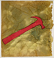 Red Hammer, Jim Dine  American, Cut and pasted colored paper and watercolor on paper