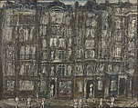 Apartment Houses, Paris, Jean Dubuffet French, Oil with sand and charcoal on canvas