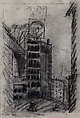 Manhattan, Lyonel Charles Feininger  American, Charcoal with black ink on paper