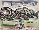 New Mexico Landscape (recto); Mountains (verso), John Marin  American, Watercolor, charcoal, and graphite on paper (recto); charcoal on paper (verso)
