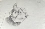 Bowl of Fruit, Jacques Lipchitz  American, born Lithuania, Charcoal over graphite on paper