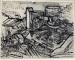 St. Tropez (seen from St. Raphael Mountains), Hans Hofmann  American, born Germany, Brush and black ink and graphite on paper