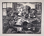 Folksinger, Margaret Burroughs  American, Linocut