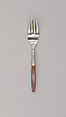 "Canu Muffin 1971" Salad Fork, Marion Weeber  American, Stainless steel, phenol formaldehyde (Bakelite)
