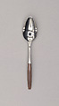 "Canu Muffin 1971" Tablespoon, Marion Weeber  American, Stainless steel, phenol formaldehyde (Bakelite)