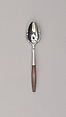 "Canu Muffin 1971" Teaspoon, Marion Weeber  American, Stainless steel, phenol formaldehyde (Bakelite)