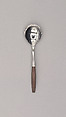 "Canu Muffin 1971" Sugar Spoon, Marion Weeber  American, Stainless steel, phenol formaldehyde (Bakelite)