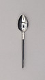 "Slimline" Tablespoon, Marion Weeber  American, Stainless steel, phenol formaldehyde (Bakelite)