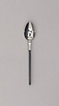 "Slimline" Teaspoon, Marion Weeber  American, Stainless steel, phenol formaldehyde (Bakelite)