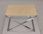 "PK-91" Folding Stool, Poul Kjaerholm Danish, Stainless steel, canvas