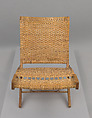Folding chair, Hans J. Wegner (Danish, Tønder 1914–2007 Copenhagen), Wood, caning, metal