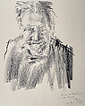 Ezra Pound, Oskar Kokoschka  Austrian, Black crayon on paper