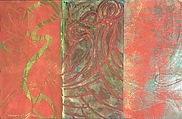 rumors of virtue LXII, from the ¦rumors of virtue¦ series, Steven Sorman  American, Monoprint on three joined handmade colored papers