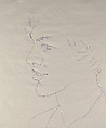 Portrait of Mark Hood, Ellsworth Kelly American, Blue ballpoint pen on paper