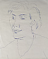 Portrait of Mark Hood, Ellsworth Kelly American, Blue ballpoint pen on paper