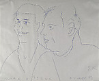 Portrait of Mark and Steve, Ellsworth Kelly American, Blue ballpoint pen on paper