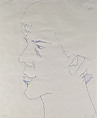 Portrait of Mark Hood, Ellsworth Kelly American, Blue ballpoint pen on paper