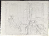 Girl Before Her Dressing Table (recto); Lovers (verso), Balthus (Balthasar Klossowski) (French, Paris 1908–2001 Rossinière), Graphite on paper (recto); graphite on paper (verso)