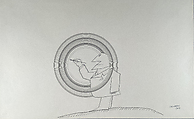 Artist Drawing a Circle, Saul Steinberg American, born Romania, Pen and ink over graphite on paper