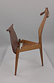 "Valet" Chair, Hans J. Wegner (Danish, Tønder 1914–2007 Copenhagen), Oak, teak, brass, leather