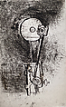 Untitled (Two-Sided Monotype), Hedda Sterne (American, Bucharest 1910–2011 New York, New York), Monotype (recto); chalk over graphite with red colored pencil on paper (verso)