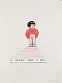 If Nancy Was a Boy, Joe Brainard  American, Black porous-point pen, watercolor, and opaque watercolor on paper