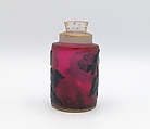 Bottle with stopper, Daum Frères (French), Glass, gold leaf