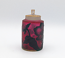 Bottle with stopper, Daum Frères (French), Glass, gold leaf