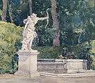 Diana, Versailles, Joseph Breck American, Watercolor and graphite on paper