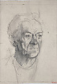 Head of an Old Man (recto); Nude Study (verso), Henry Tonks British, Graphite and black ink wash on paper (recto) ; graphite on paper (verso)