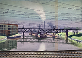 Gray Morning (Greysferry Ave. Bridge), Glenn Stuart Pearce  American, Watercolor over graphite on paper