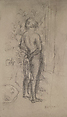 Standing Nude, Pierre Bonnard  French, Charcoal on paper