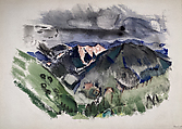 Blue Mountain on the Circle Drive near Taos, John Marin American, Watercolor and opaque watercolor with traces of colored pencil on paper