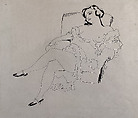 Seated Woman, Walt Kuhn  American, Pen and black ink on paper
