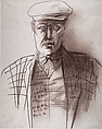 Man with a Cap, William Brice  American, Brown conté crayon on paper